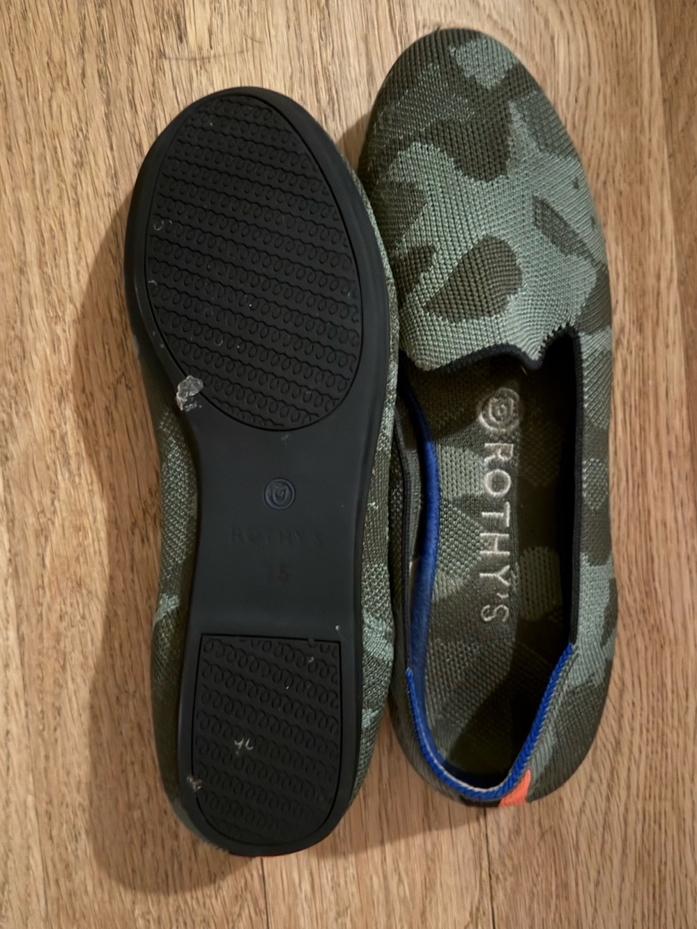 Rothy's Olive Green Camo Slip-On Flats - Picture 4 of 5